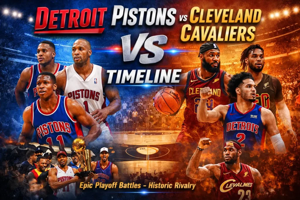 detroit pistons vs cleveland cavaliers timeline